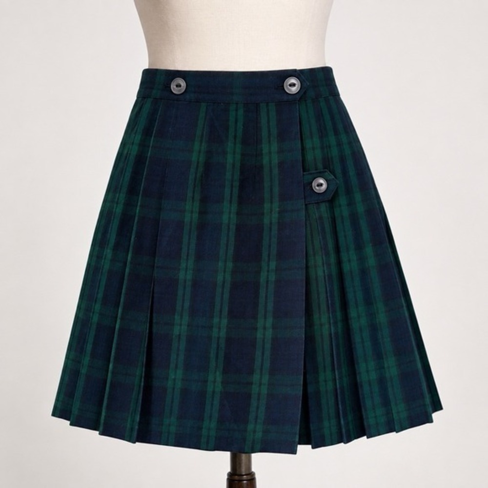 Flynn O'Hara Uniforms Plaid Pleated Skirt 29 Waist Made USA Preppy Kilt